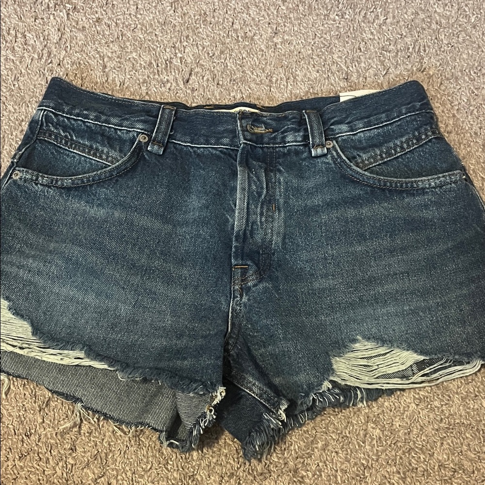 We The Free Dark Blue Jean Shorts